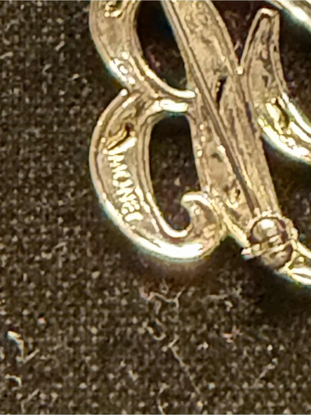 Monet Crystal Letter B Brooch in Silver Tone